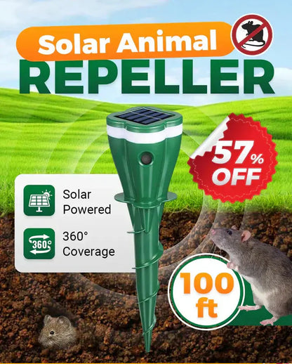 ⏰ 50 % RABATT – NUR NOCH 48 STUNDEN! ☀️💧 Wasserdichter Maulwurfsabwehr – solarbetrieben! 🐭🚫