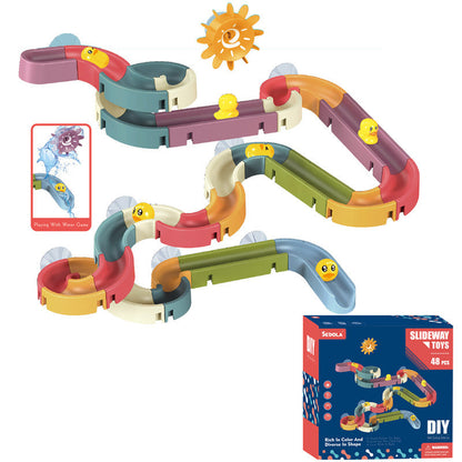 🛁 50% RABATT!🐤💦 Badeenten‑Rutschen‑Spielzeug 48‑teilig, spannender Badespaß für Kinder💨