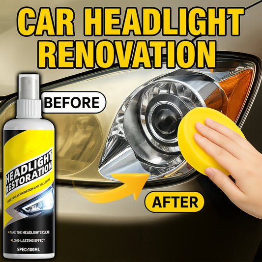 🔥 KAUFE 2, ERHALTE 1 GRATIS! 🚗 Autoscheinwerfer-Restaurationsspray – Entfernt Gelbstich, klärt & schützt – Ideal für dauerhaft klare Sicht bei Nacht 💡