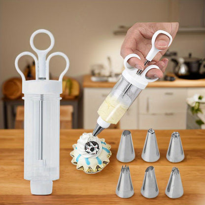 🎂🛒 -50%! 🍰 Tortendeko-Set aus Edelstahl – Komplettset mit 18 Aufsätzen & Tüllen – Innen & Außen dekorieren.
