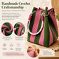 🏆👜 Zeitlich begrenzter Sale: 50% RABATT 🌴 Boho Gestreifter Strick-Bucket-Bag für Damen – Handgemachte Sommer-Strand-Umhängetasche