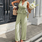 👕 NUR FÜR KURZE ZEIT: 50 % RABATT! ✨Set aus gestreiftem Damen-Top mit V-Ausschnitt und weit geschnittener Hose