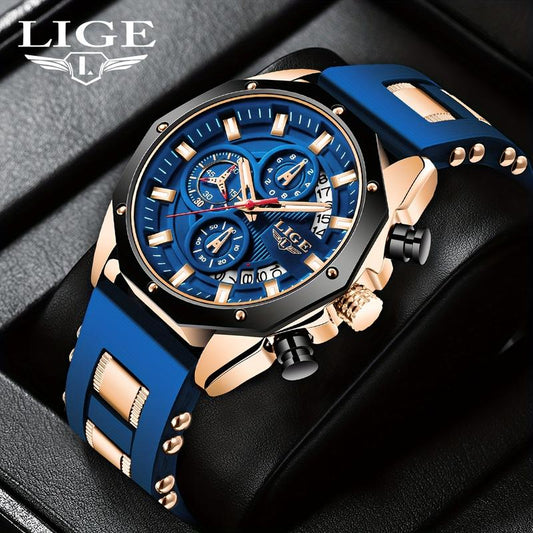 ⌚ Herren Sportuhr mit Chronograph – Wasserdichte Quarzuhr für Outdoor & Alltag, Multifunktions-Armbanduhr mit modernem Design