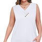 ✨🔥Einfarbiges V-Ausschnitt-Tanktop für Damen – atmungsaktiv & vielseitig