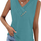 ✨🔥Einfarbiges V-Ausschnitt-Tanktop für Damen – atmungsaktiv & vielseitig