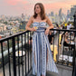 👗💙 Geometrischer Jumpsuit mit Halter-Ausschnitt & Seitenschlitz – 50% RABATT! Perfekt für Strand, Büro & Abend. 🔥✨