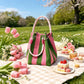 🏆👜 Zeitlich begrenzter Sale: 50% RABATT 🌴 Boho Gestreifter Strick-Bucket-Bag für Damen – Handgemachte Sommer-Strand-Umhängetasche