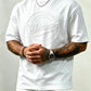 👕🔥 Herren-T-Shirt – strukturierter Aufdruck, reine Baumwolle, lockere Passform. 50% RABATT!