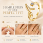 Adjustable Rhinestone Initial Ring for Women