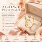 Adjustable Rhinestone Initial Ring for Women