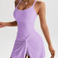 👗🏃 Damen Sport-Tank mit integrierter Shorts – ärmellos, Slim-Fit, knielang – perfekt für Golf, Yoga & aktive Tage. 🔥✨