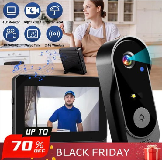 💐50 % RABATT!📢🔔 Türklingelkamera mit Bildschirm – 4,3-Zoll-Display und einfache Einrichtung: Sehen Sie, wer da ist, bevor Sie die Tür öffnen ✨