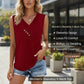 ✨🔥Einfarbiges V-Ausschnitt-Tanktop für Damen – atmungsaktiv & vielseitig