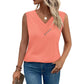✨🔥Einfarbiges V-Ausschnitt-Tanktop für Damen – atmungsaktiv & vielseitig