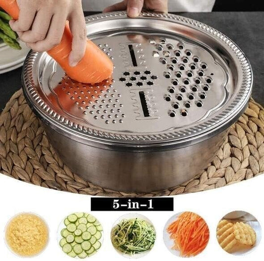 🥣 50% RABATT! 🥗 3-in-1 Set mit Schüssel, Abtropfschale & Reibe – Integrierter Abtropfkorb Zum Waschen, Abtropfen & Mischen Für Eine Effiziente Küche ✨