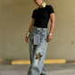 👖 50% RABATT! ⭐ Unisex Baggy-Jeans mit Stern-Patches – Lässiger Oversize-Schnitt, weicher Denim & angesagter 90s-Look ✨