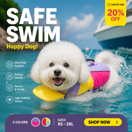 🐶 50 % RABATT!🌊 Sicher beim Wassersport – Hunde‑Schwimmweste, Kinnstütze, verstellbar