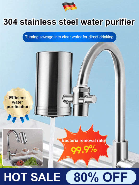 🔥 50% RABATT! 💧✨ Installationsfreier Wasserhahnfilter aus Edelstahl, einfache Montage ohne Werkzeug für sauberes Trinkwasser 🚰