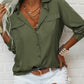 👚🤍 Einfarbiges Damen-Hemd mit Revers, langen Ärmeln & Button-Down-Kragen