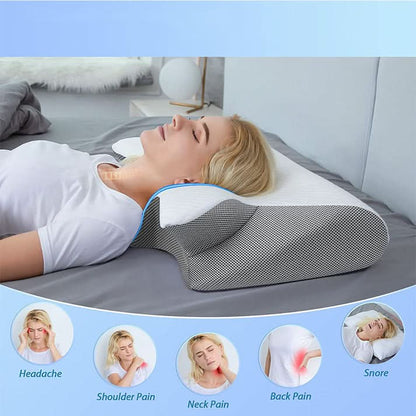 ⏰ 50 % RABATT – Nur für kurze Zeit ✨Memory Foam Nackenkissen 🌙 Ergonomisch & Langsam Rückfedernd für Seitenschläfer