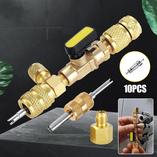 🔧 50% RABATT! ❄️ AC-Ventileinsatz-Ausbauwerkzeug – SAE 1/4" & 5/16", 10 Ersatzeinsätze, Massives Messing & Ideal Für Klimaanlagen-Reparaturen 🛠️