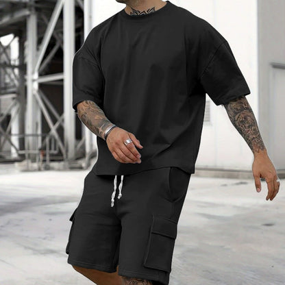 👕 60% RABATT! 🔥 Set aus Freizeit-T-Shirt mit Kurzen Ärmeln & Shorts für Herren – Bequemer Schnitt, Leichter Stoff & Perfekt Für Warme Tage ☀️