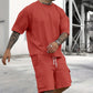 👕 60% RABATT! 🔥 Set aus Freizeit-T-Shirt mit Kurzen Ärmeln & Shorts für Herren – Bequemer Schnitt, Leichter Stoff & Perfekt Für Warme Tage ☀️