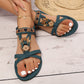 👡 50% RABATT! 🌼 Flache Damen-Sandalen – Runde Zehen, atmungsaktiv, verstellbarer Knöchelriemen & Blumen-Dekor – Leichter, bequemer Sommerschuh für Spaziergänge, Strand oder den täglichen Gebrauch ✨