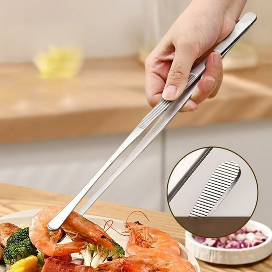 Mehrzweck-Grill- und Backzange aus rostfreiem Stahl mit rutschfester Beschichtung