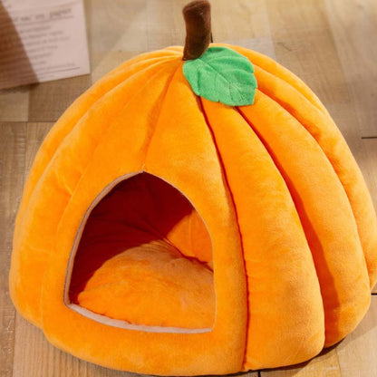 🎃 50% RABATT!🐾 Halbgeschlossenes Haustierbett, warm und gemütlich für Katzen und kleine Hunde🐈💤