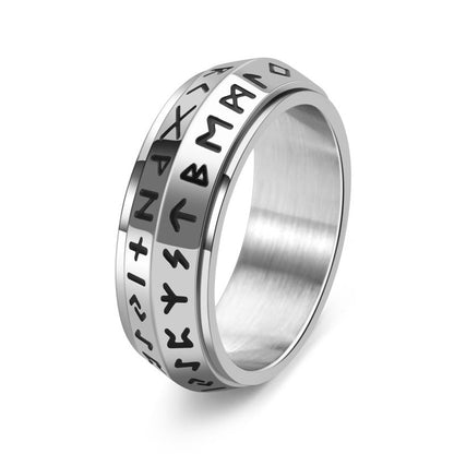 ⚔️ 50% RABATT! 💍 Titanium Steel Viking Rune Rotating Ring – Drehbarer Ring mit Runen, robust & mystisch – Perfektes Accessoire für Fans nordischer Symbolik ✨