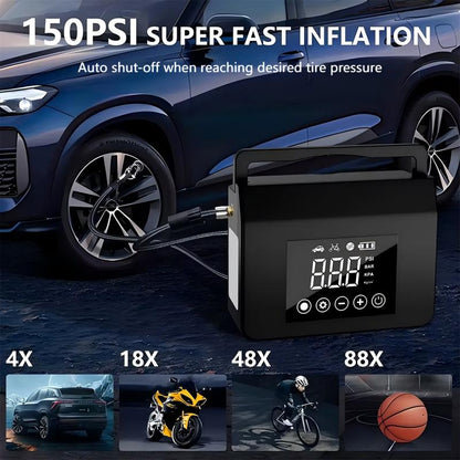 🚨 50 % RABATT! 🚗 4-in-1 Mobiler Auto-Starthilfe-Booster & Reifenkompressor – 4000A Spitzenstrom, 150 PSI, Powerbank & LCD-Display ⚡🛞