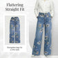 👖Damenjeans mit Blumenmuster und geradem Bein【BEI 2 ARTIKELN VERSANDKOSTENFREI】✨