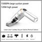 🚗Akku-Staubsauger Auto – 10.000 Pa, 120 W, Kabellos & Leicht | HEPA-Filter | Staubsauger Set für Innenraum