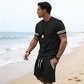 👕 50% RABATT! 🔥 2-teiliges Set aus Gestreiftem T-Shirt & Shorts für Herren – Lässiger Look, Bequemer Schnitt & Perfekt Für Warme Tage ☀️