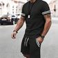 👕 50% RABATT! 🔥 2-teiliges Set aus Gestreiftem T-Shirt & Shorts für Herren – Lässiger Look, Bequemer Schnitt & Perfekt Für Warme Tage ☀️