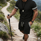 👕 50% RABATT! 🔥 2-teiliges Set aus Gestreiftem T-Shirt & Shorts für Herren – Lässiger Look, Bequemer Schnitt & Perfekt Für Warme Tage ☀️