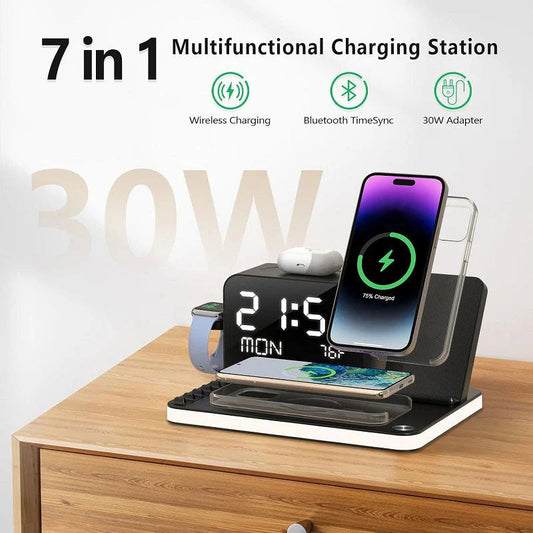 🔋 50% RABATT! ⚡ 7‑in‑1 Ladestation – Lädt Phone, Watch & Earbuds – Kabellos & kompatibel ✨