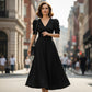 🥳2026 HEISSVERKAUF🥳💞50K+ VERKAUFT!💥💕🌿 50% RABATT! Elegantes Puffärmel-Kleid – V-Ausschnitt & hohe Taille für eine Sanduhr-Silhouette. Atmungsaktiv, knitterarm. Perfekt für reife Frauen. 👗✅