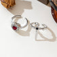 📢📢40 % RABATT !! ⏰Vintage Adjustable Sword Piercing Heart Ring Set