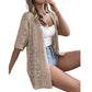 🧥 50% RABATT! 🌸 Damen Cardigan-Weste mit Kurzarm & Lochmuster – Leicht, Lässig & Perfekt Für Kühle Sommerabende Oder Frische Tage ☀️