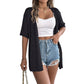 🧥 50% RABATT! 🌸 Damen Cardigan-Weste mit Kurzarm & Lochmuster – Leicht, Lässig & Perfekt Für Kühle Sommerabende Oder Frische Tage ☀️
