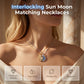 🌙 LIMITED-TIME 50% RABATT! ✨ Sonne & Mond Halskette – Strasssteine, Zweifarbig Gold/Silber, Partner-Set 🌞