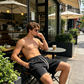 Herren-Shorts im Vintage-Stil aus gewaschenem Baumwollmischgewebe