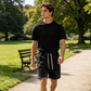 Herren-Shorts im Vintage-Stil aus gewaschenem Baumwollmischgewebe