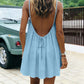 👗🌸 50% RABATT! Damen sommerliches rückenfreies Minikleid mit Spaghettiträgern – Leicht, frech & perfekt für heiße Tage ☀️