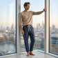 👖✨ 50% RABATT! Herren Freizeithose aus Leinenmischung mit Streifenmuster – Leicht, atmungsaktiv & bequem 🍂