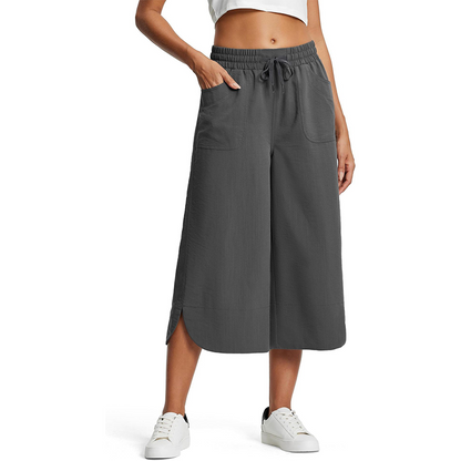 Schmeichelhafte Cropped-Hose mit hoher Taille