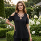 👕✨ 50% RABATT! Damen schulterfreies Oberteil mit V-Ausschnitt und Ring-Detail – Verführerisch, feminin & perfekt für heiße Tage ☀️