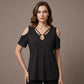 👕✨ 50% RABATT! Damen schulterfreies Oberteil mit V-Ausschnitt und Ring-Detail – Verführerisch, feminin & perfekt für heiße Tage ☀️